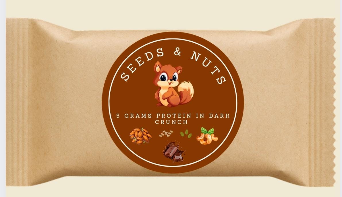 Seeds&Nuts Dark Crunch — Almonds & Cashews dipped in 73% dark chocolate (Pack of 8)